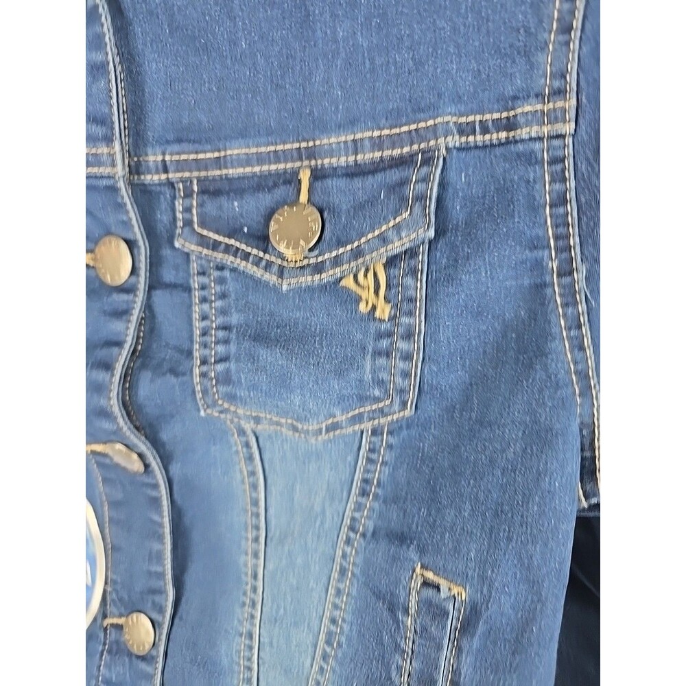 V.I.P. by YDX Smart Jeans Women’s Cropped Denim Jacket Medium Blue Jean - Picture 4 of 11